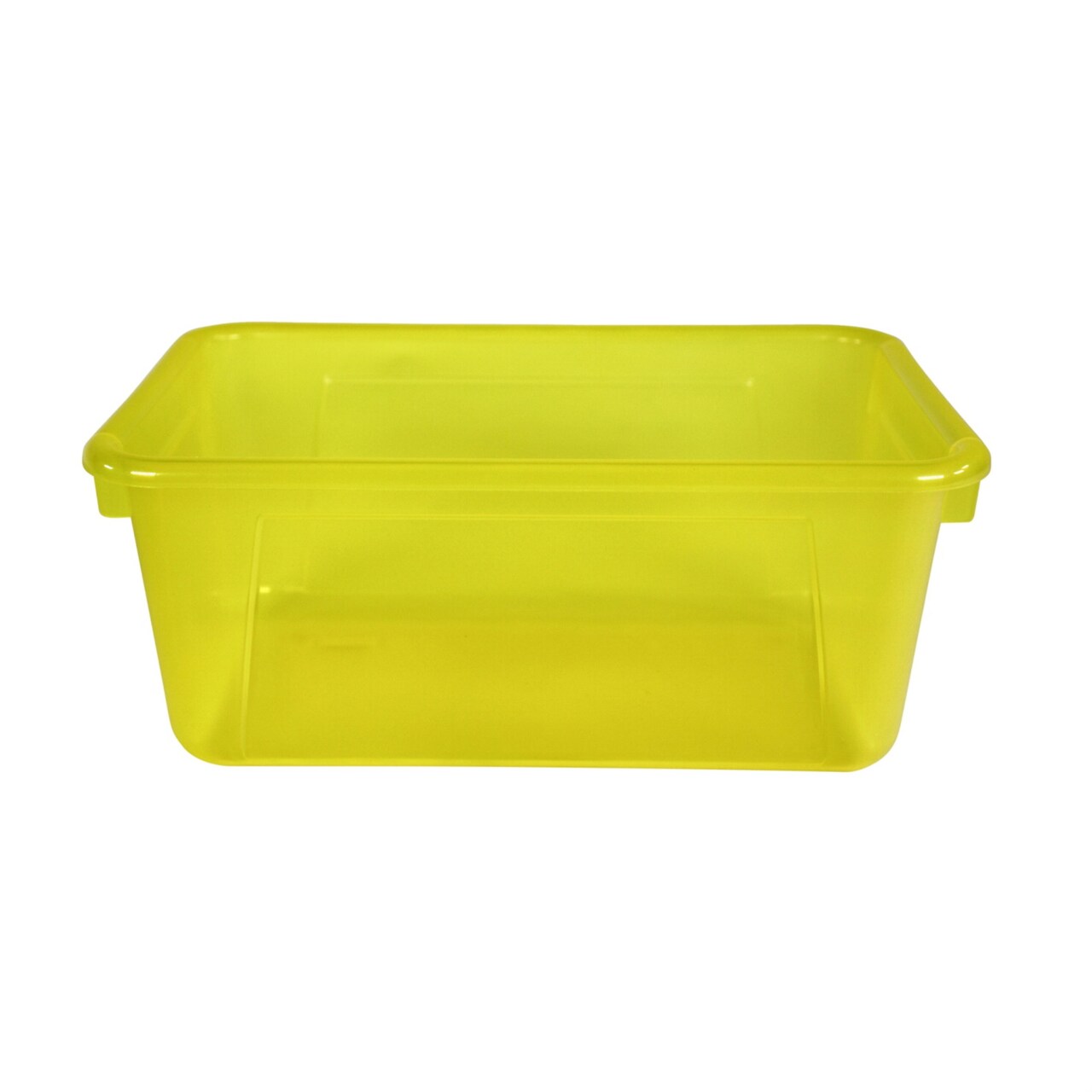 School Smart Translucent Cubby Bin, Small, 12 x 8 x 5 Inches, Candy Yellow
